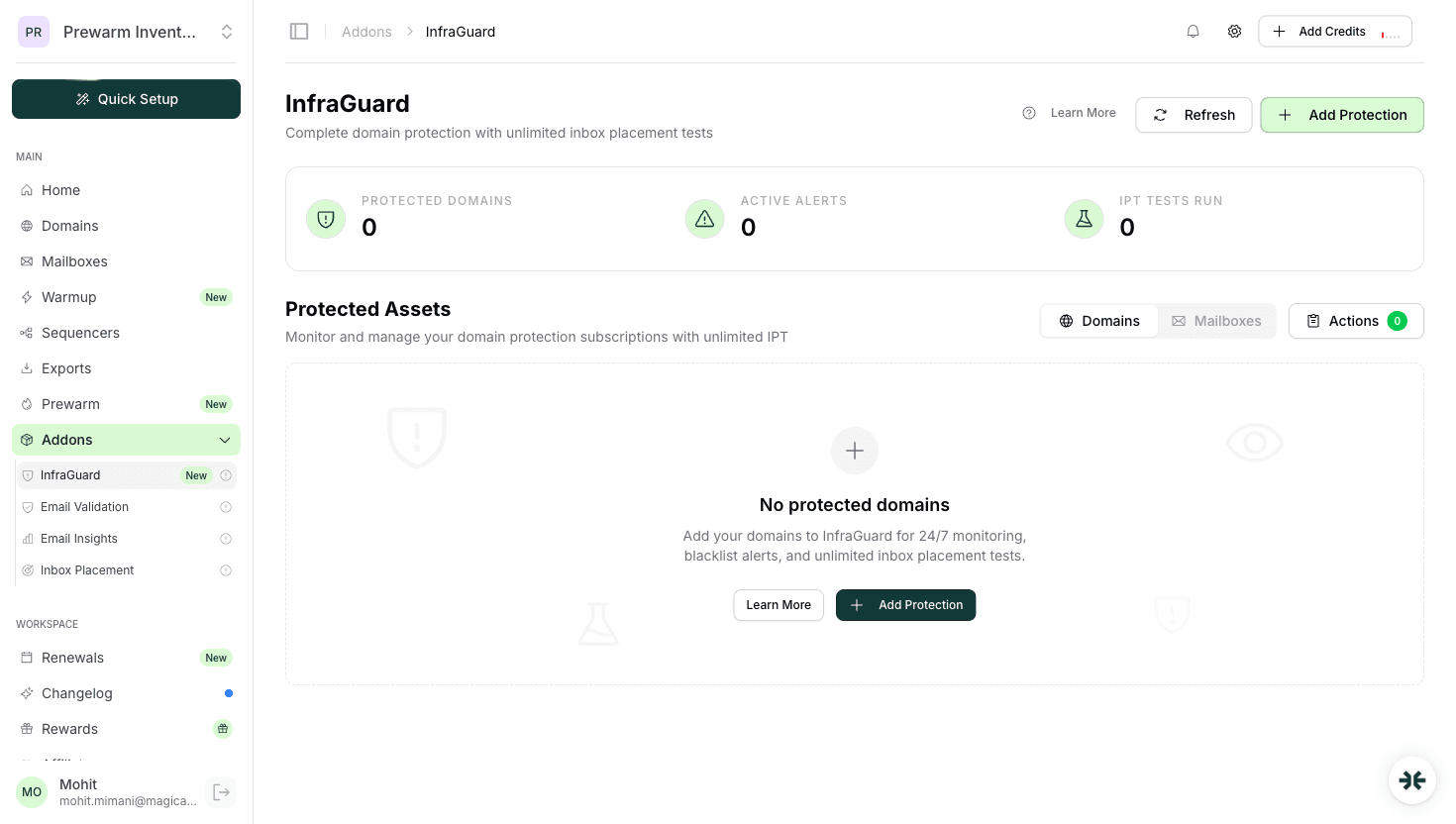 InboxKit InfraGuard monitoring for financial advisor cold email